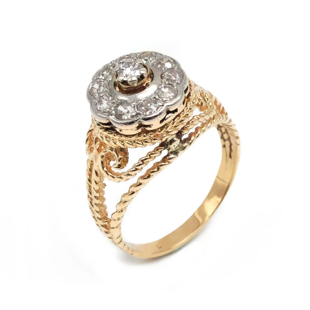 Vintage Diamantring in Gold und Platin
