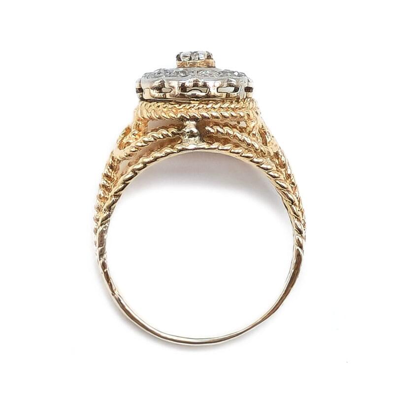 Diamantring in Gelbgold mit Platin Fassung 4 Diamantring in Gelbgold mit Platin Fassung