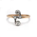 Jugendstil Ring aus Gelbgold und Diamanten