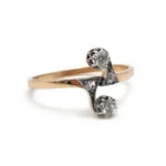 Jugendstil Ring aus Gelbgold und Diamanten