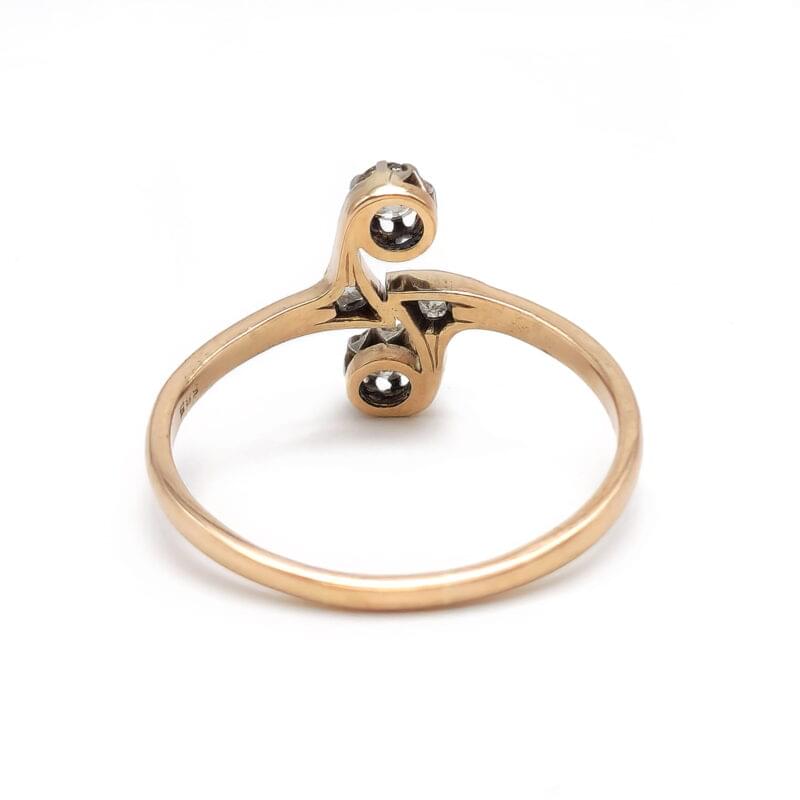 Jugendstil Ring aus Gelbgold und Diamanten 4 Jugendstil Ring aus Gelbgold und Diamanten