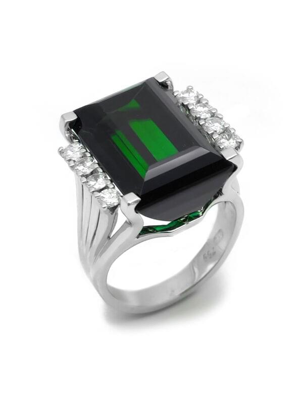 Turmalin Cocktailring 750er Weissgold Zert.