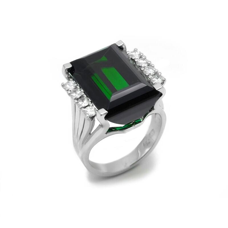 Turmalin Cocktailring 750er Weissgold Zert.