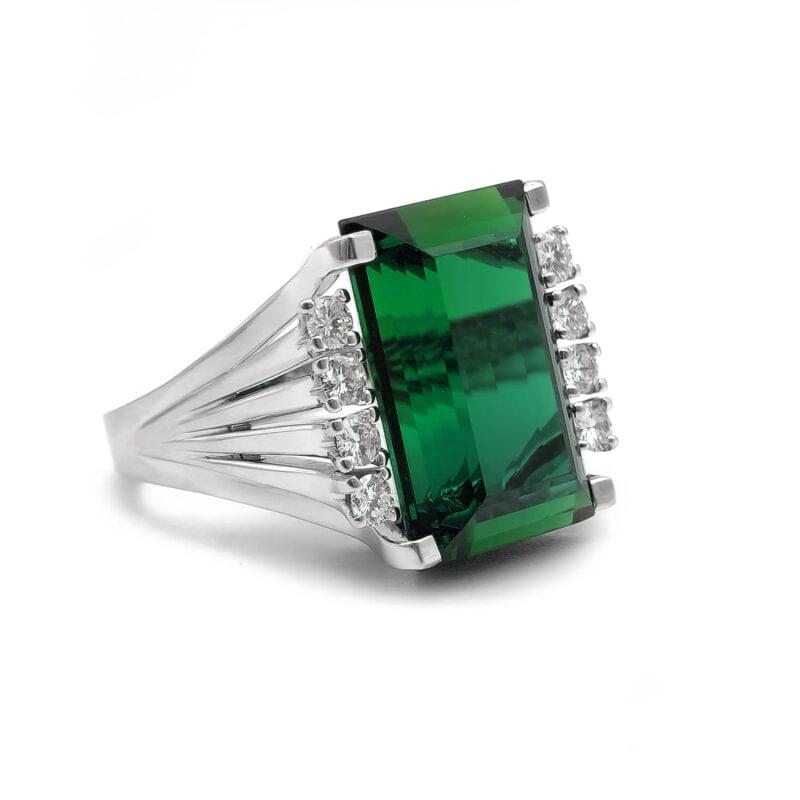 Turmalin Cocktailring 750er Weissgold Zert.