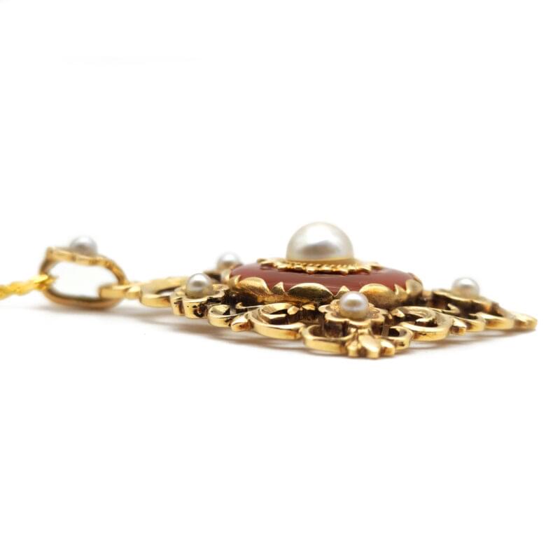 Mondäner Vintage Anhänger mit Karneol 4 Mondäner Vintage Anhänger mit Karneol