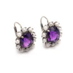 Weissgoldene Amethist Ohrringe mit Perlen