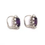 Weissgoldene Amethist Ohrringe mit Perlen
