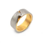 Bicolor Designer Diamantring aus Gold und Platin