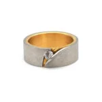 Bicolor Designer Diamantring aus Gold und Platin