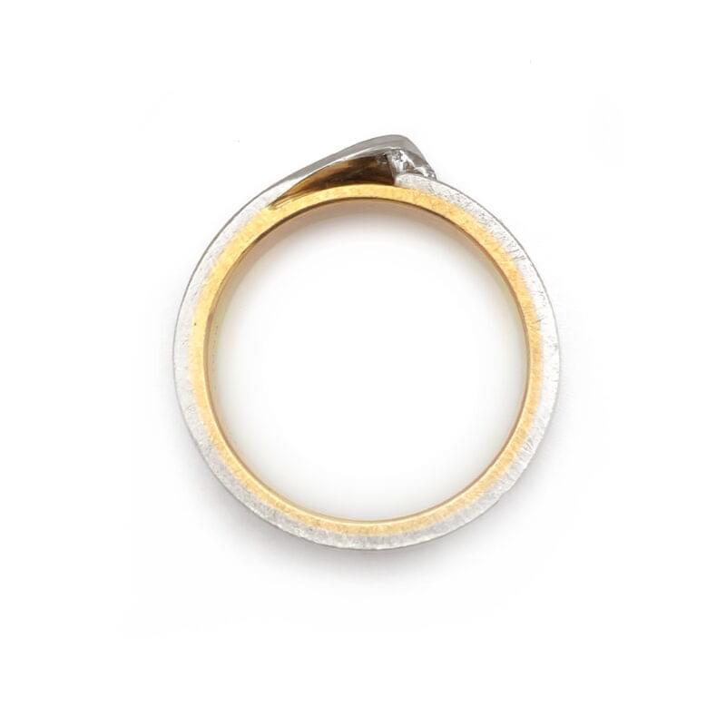 Bicolor Designer Diamantring aus Gold und Platin