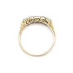 Antiker 5-Stein Diamantring Venus in Gelbgold