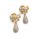 Bicolor Ohrstecker Schleife mit Diamanten