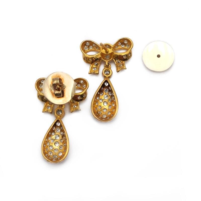 Bicolor Ohrstecker Schleife mit Diamanten 3 Bicolor Ohrstecker Schleife mit Diamanten