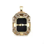 Onyx Anhänger 585er Gelbgold mit Perle