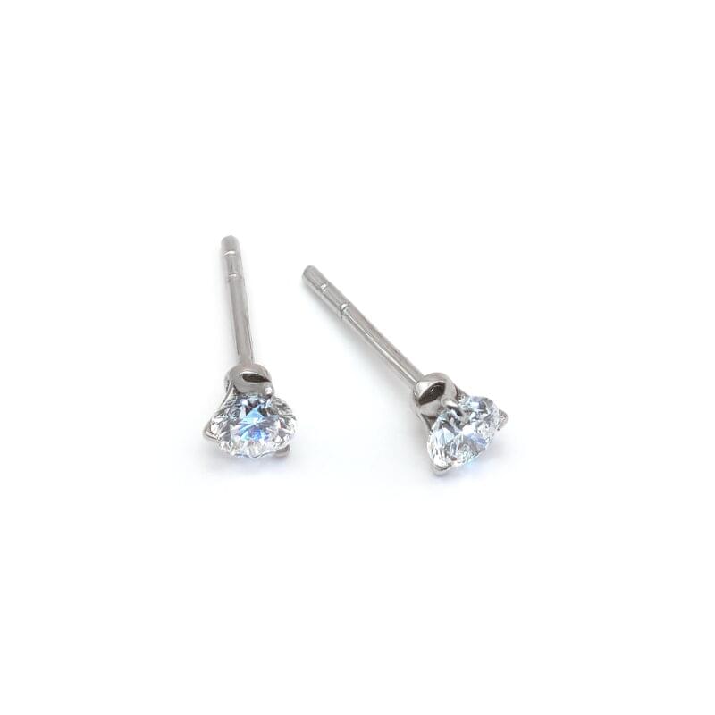 Diamant Ohrstecker mit 3er Krappe in Weissgold 3 Diamant Ohrstecker mit 3er Krappe in Weissgold