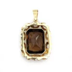 Vintage Gelbgold Anhänger mit Rauchquarz