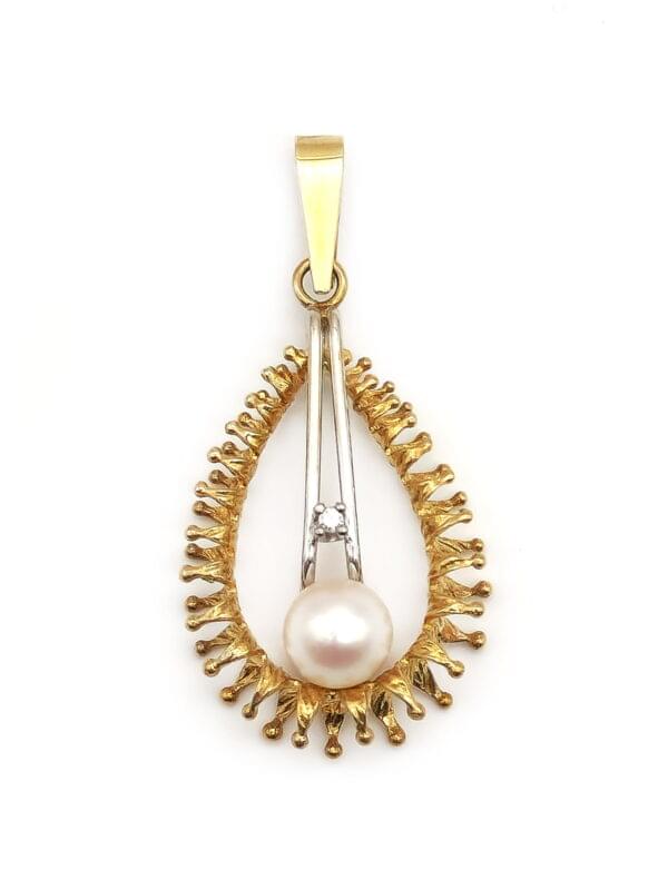 Perlenanhänger in Bicolor und einem Diamant
