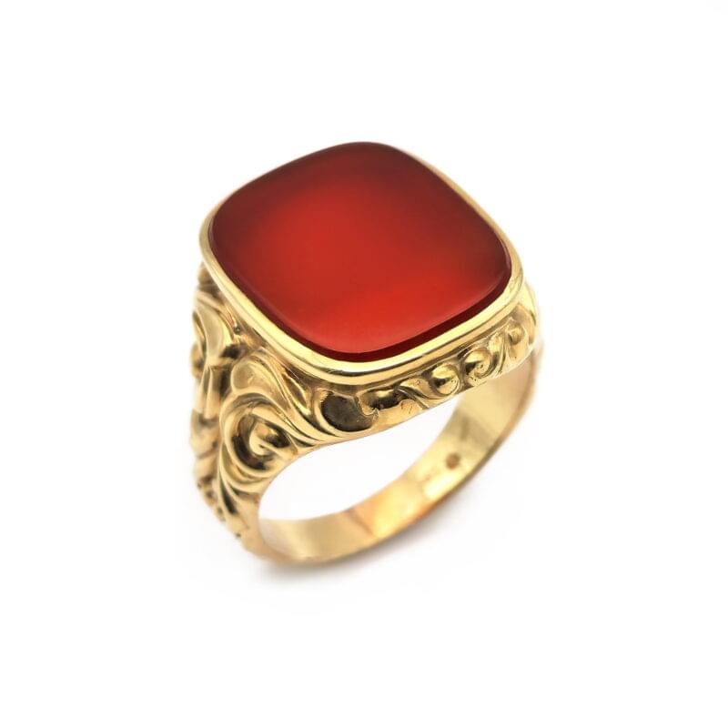Opulenter Herrenring mit Karneol 1 Opulenter Herrenring mit Karneol