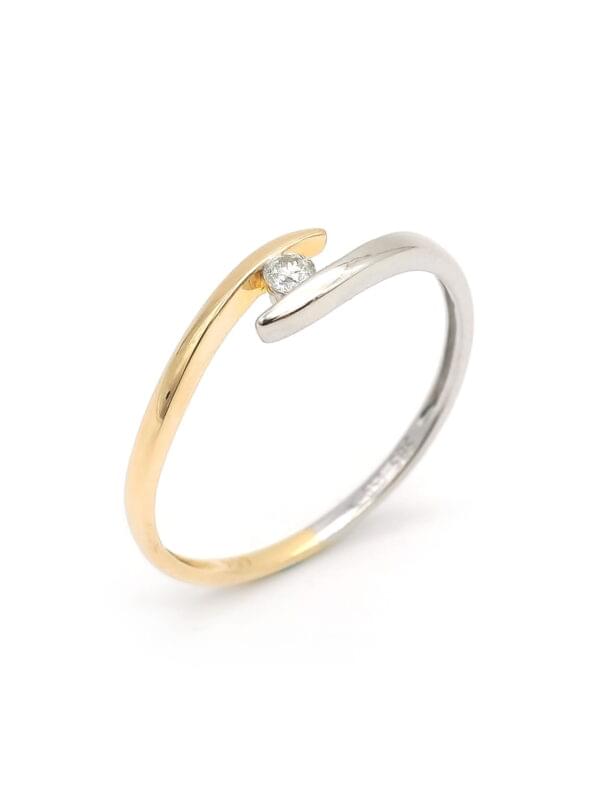 Diamantring in Bicolor mit Spannfassung