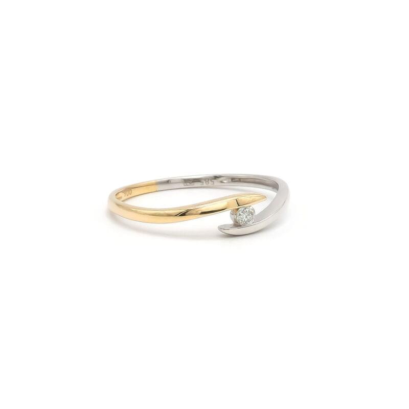 Diamantring in Bicolor mit Spannfassung 3 Diamantring in Bicolor mit Spannfassung