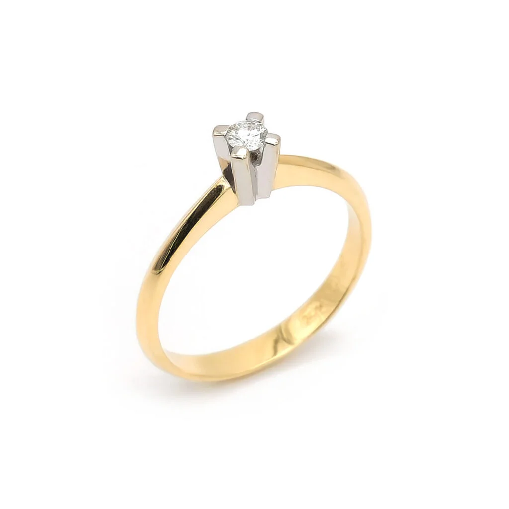 Solitär Ring in Bicolor