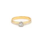 Solitär Ring in Bicolor