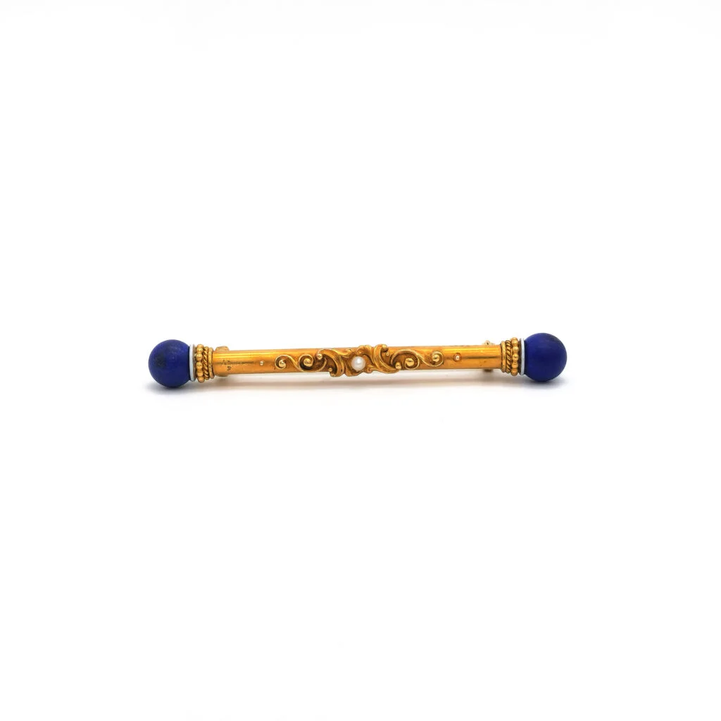Antike Stabnadel mit Lapis und Perle