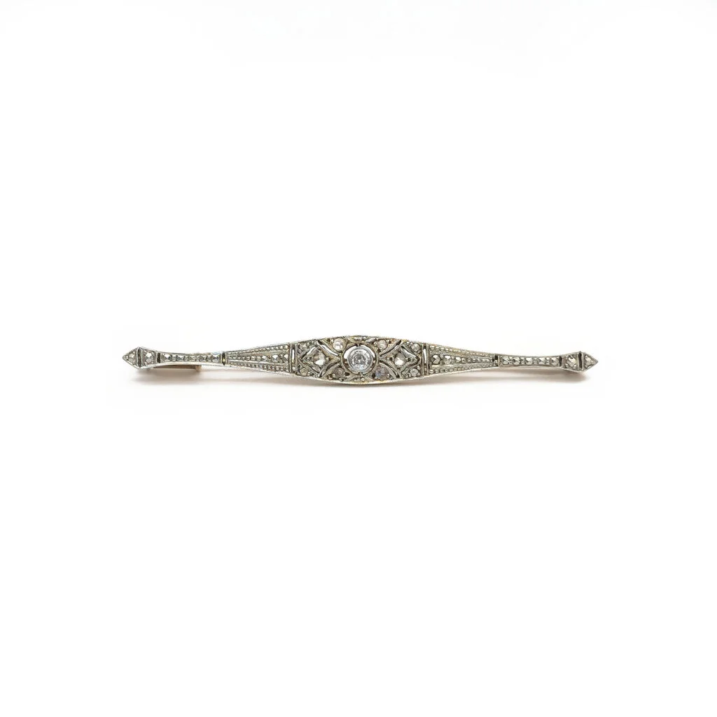 Art Deco Stabnadel mit historischen Diamanten