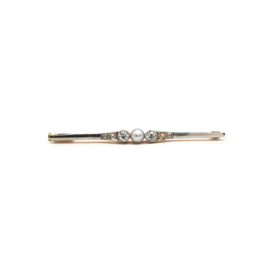 Stabnadel mit historischen Diamanten und Perle