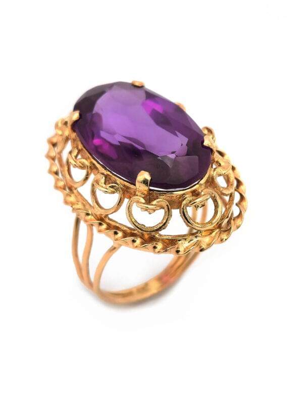 Grosser Amethyst Ring in 585er Gold