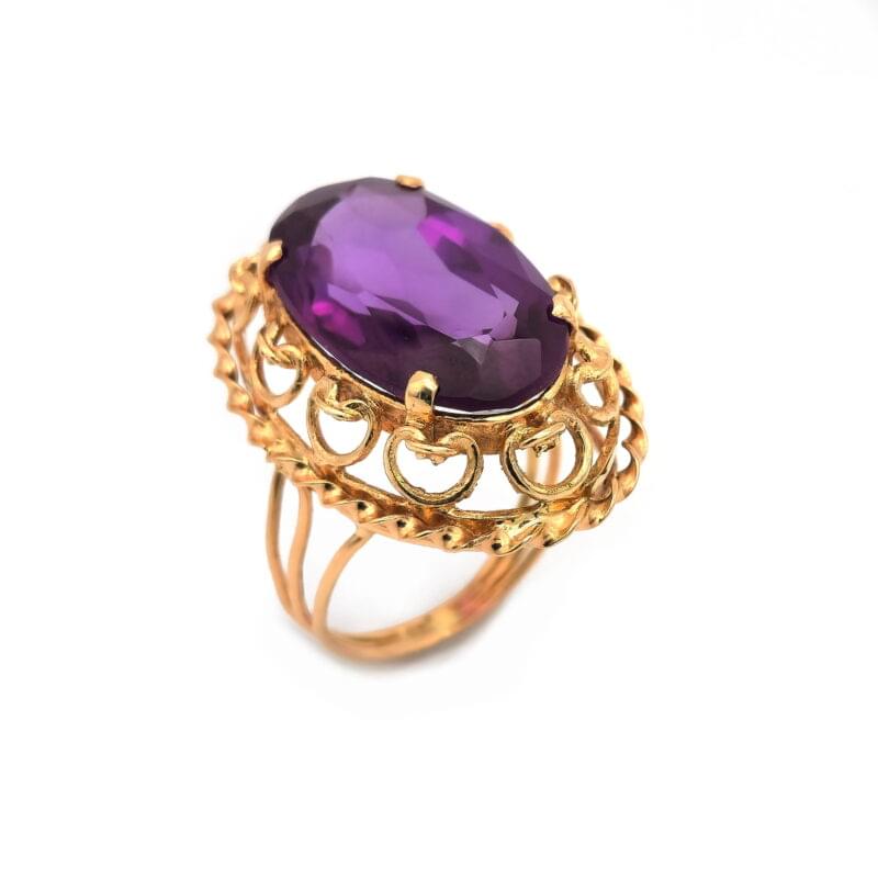 Grosser Amethyst Ring in 585er Gold 1 Grosser Amethyst Ring in 585er Gold