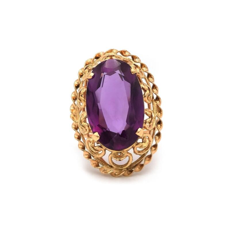 Grosser Amethyst Ring in 585er Gold 2 Grosser Amethyst Ring in 585er Gold