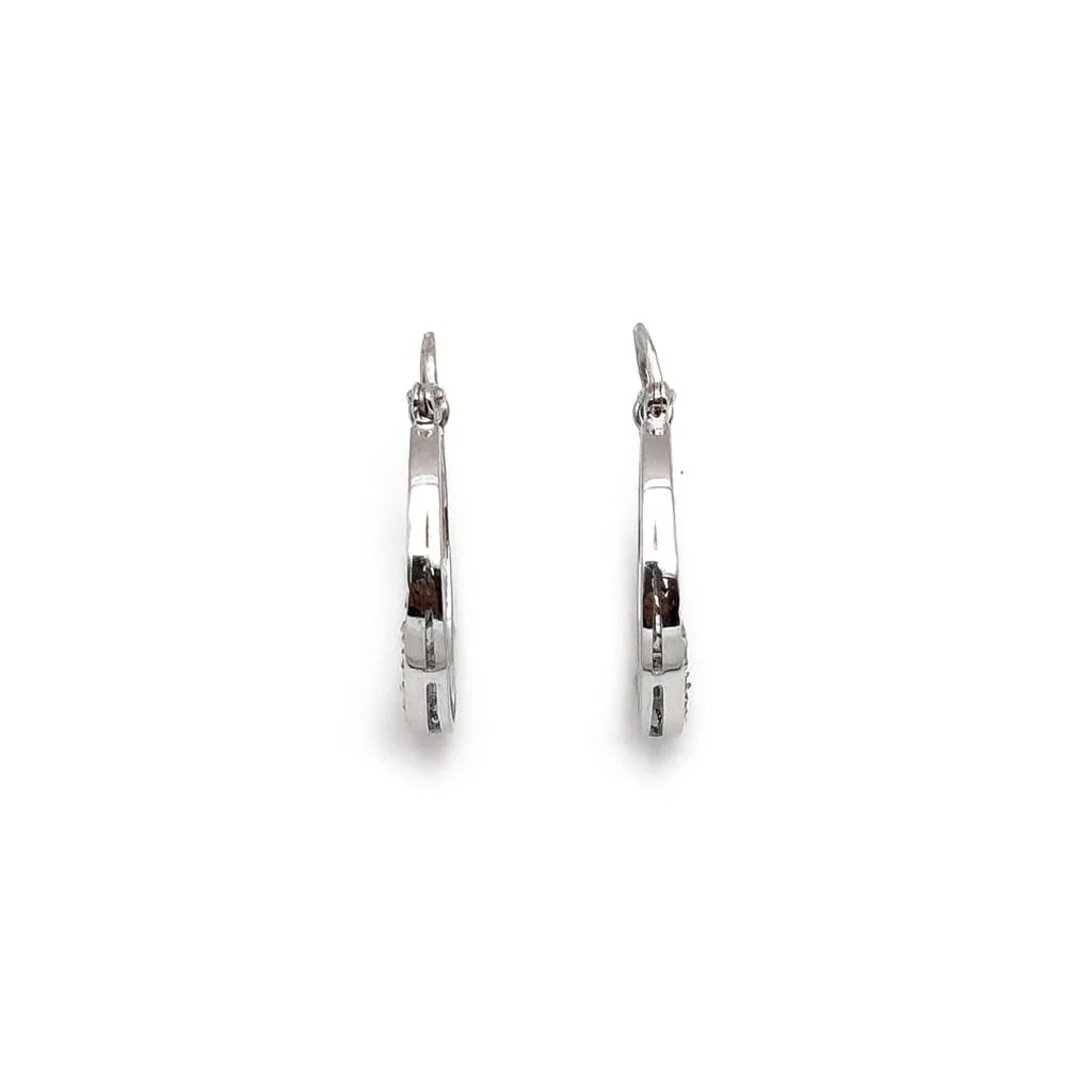 Vintage Creolen aus Weissgold mit Diamanten