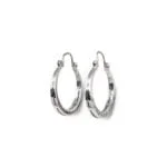 Vintage Creolen aus Weissgold mit Diamanten