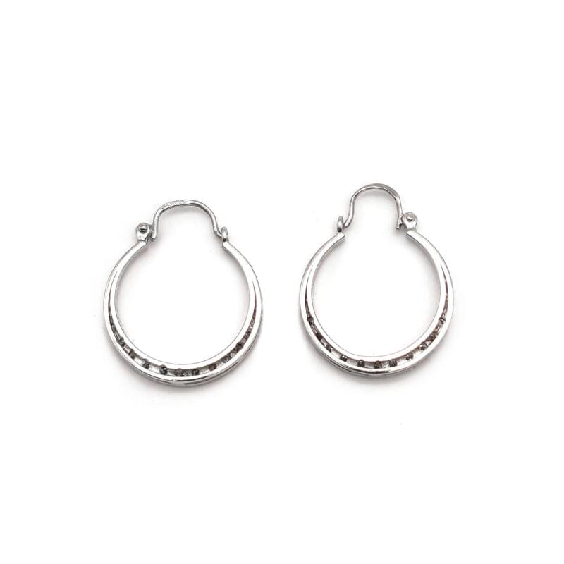 Vintage Creolen aus Weissgold mit Diamanten 4 Vintage Creolen aus Weissgold mit Diamanten