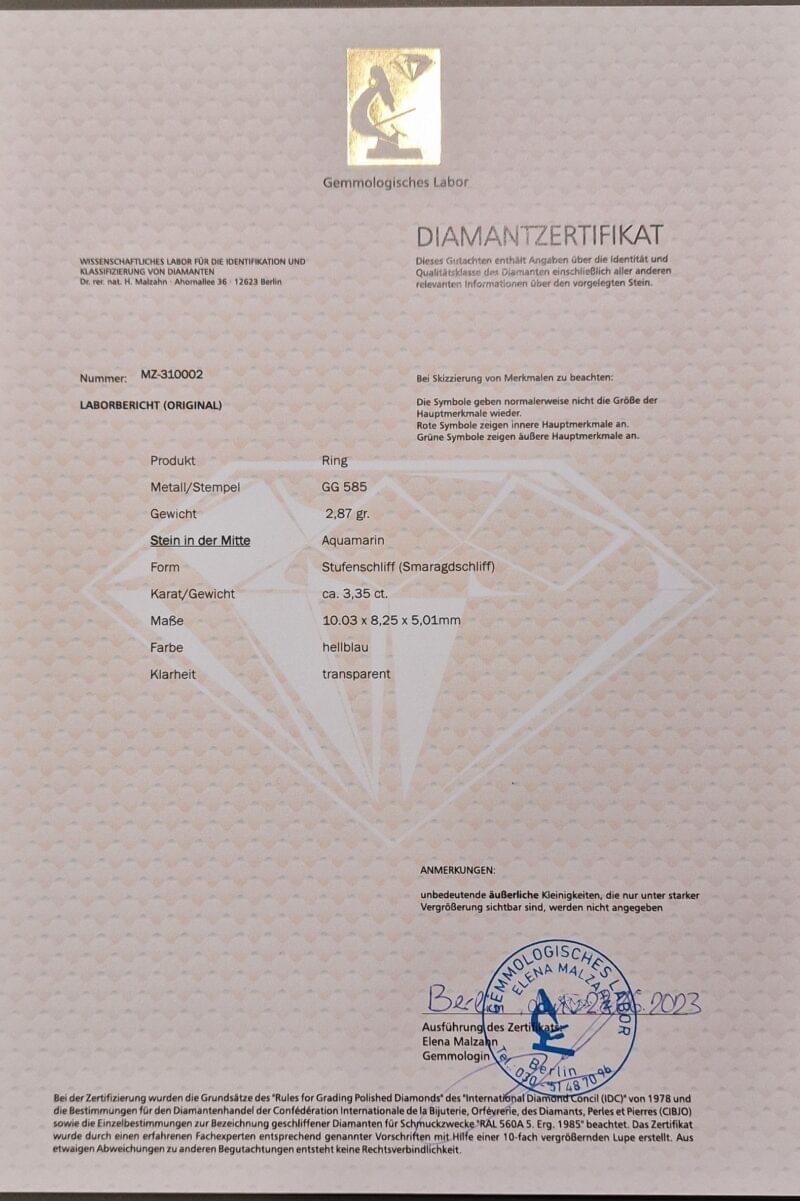 Verschnörkelter Aquamarin Ring 6 Verschnörkelter Aquamarin Ring