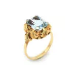 Verschnörkelter Aquamarin Ring