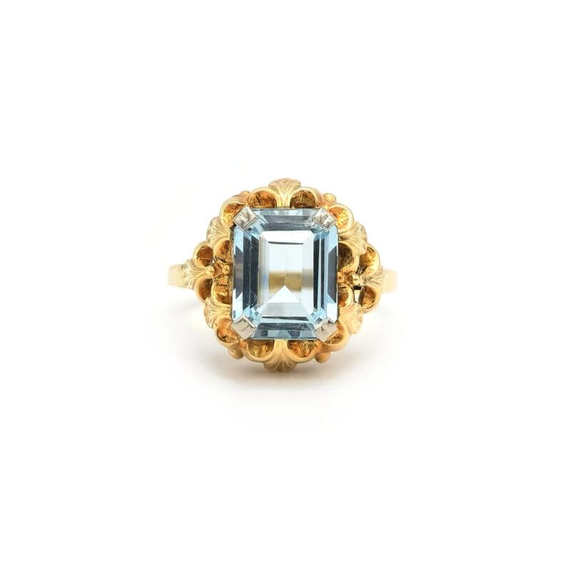 Verschnörkelter Aquamarin Ring 2 Verschnörkelter Aquamarin Ring