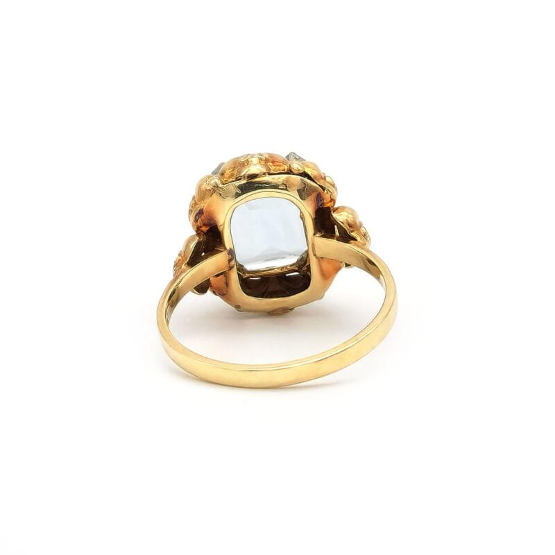 Verschnörkelter Aquamarin Ring 4 Verschnörkelter Aquamarin Ring