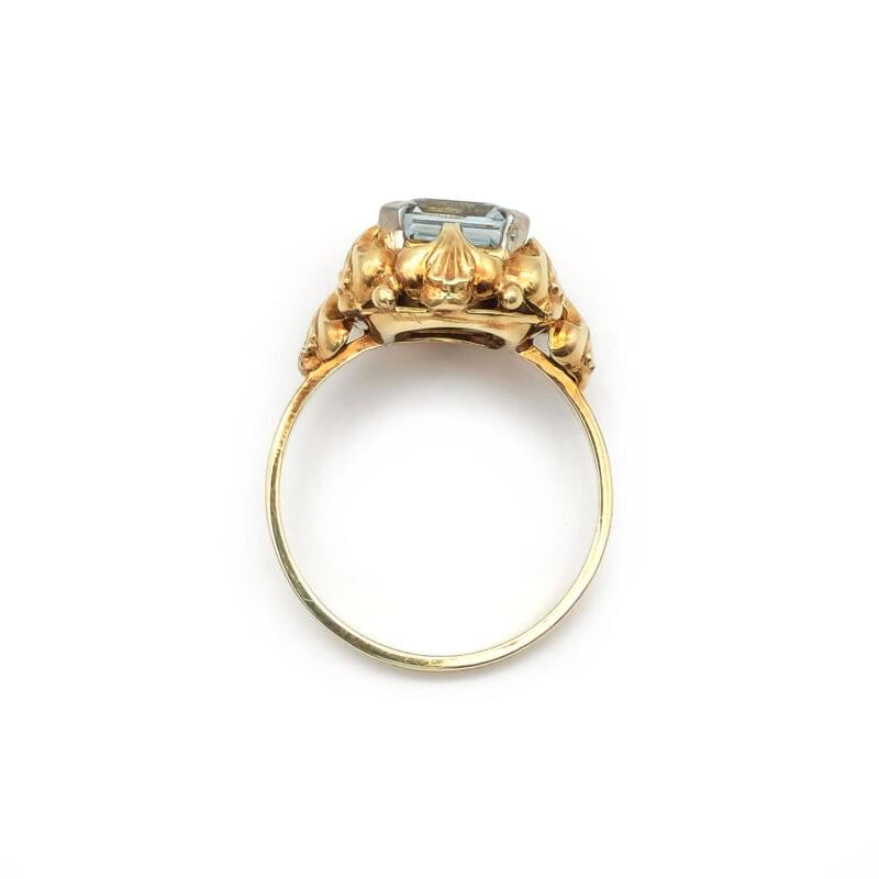 Verschnörkelter Aquamarin Ring 5 Verschnörkelter Aquamarin Ring