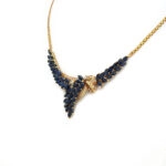 Saphire Clustercollier mit Diamanten