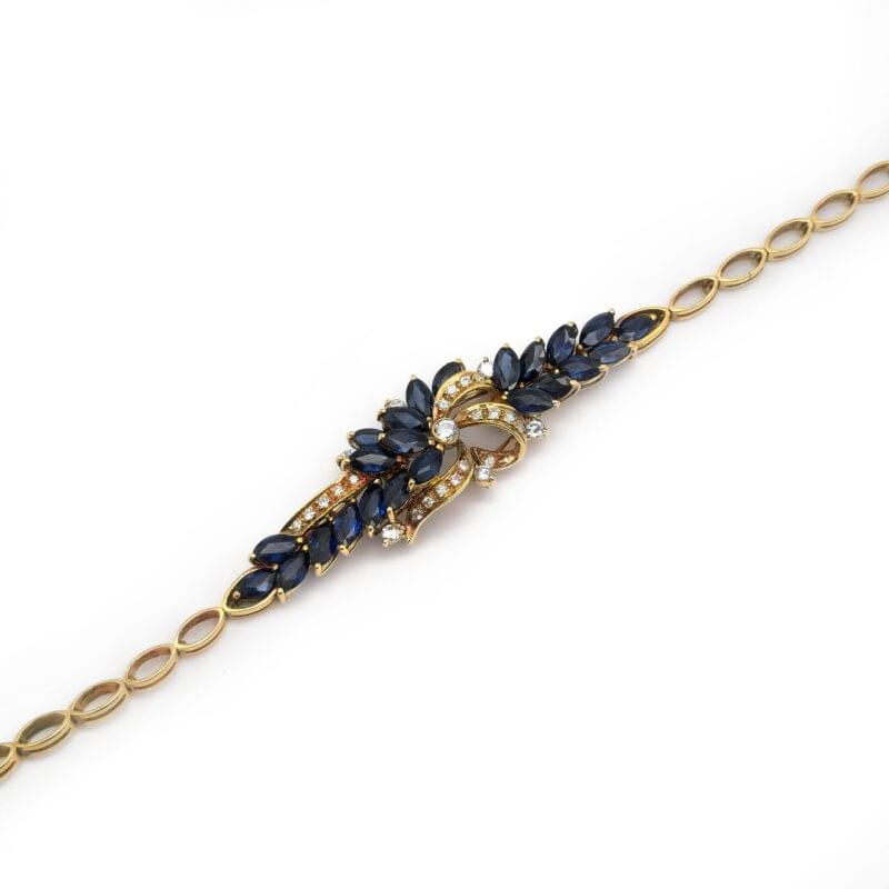 Saphire Clusterarmband mit Diamanten 2 Saphire Clusterarmband mit Diamanten