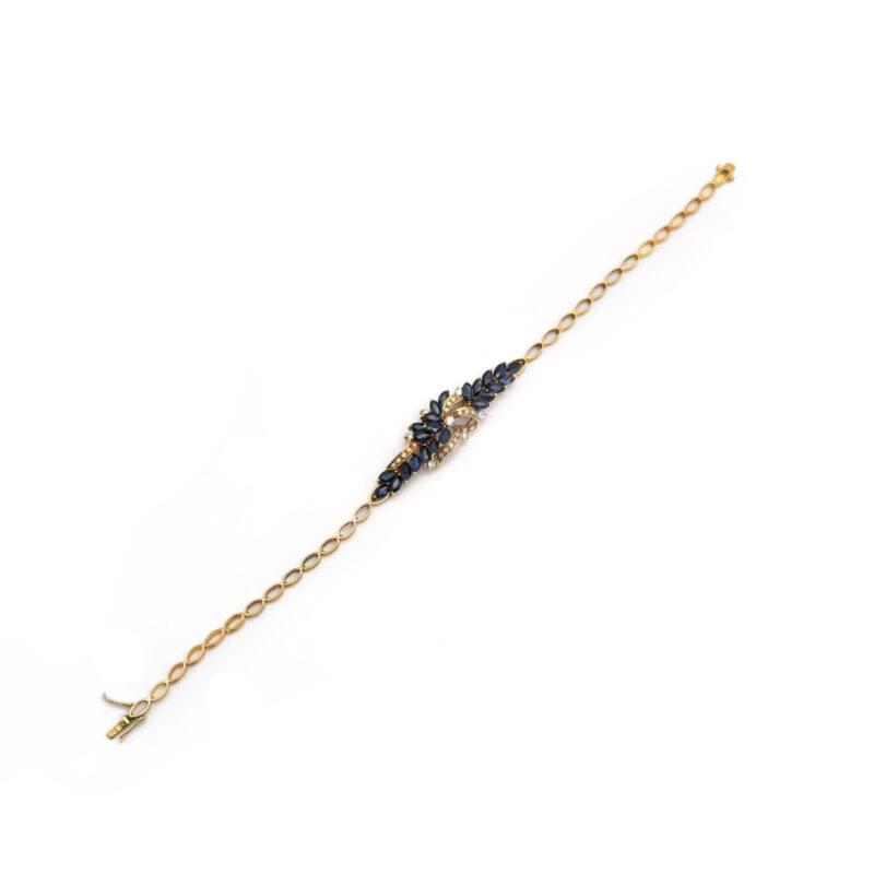 Saphire Clusterarmband mit Diamanten 5 Saphire Clusterarmband mit Diamanten