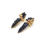 Saphire Clusterohrringe mit Diamanten