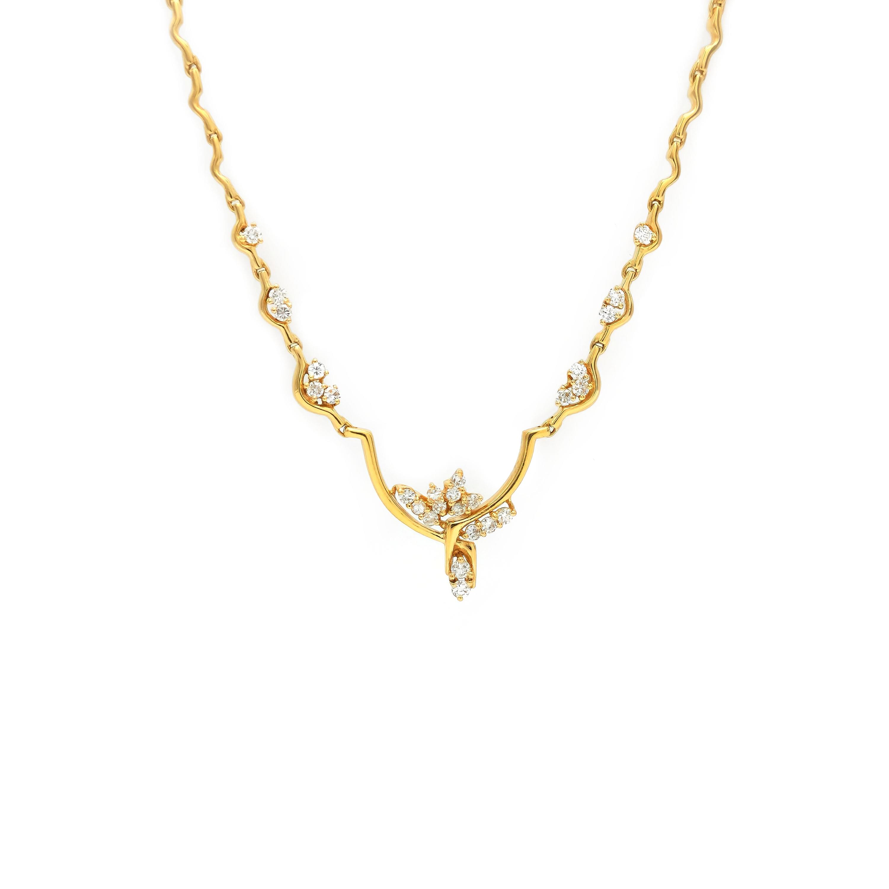 Diamantcollier Gelbgold