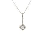 Art Deco Collier mit Diamanten in Platin auf Gold