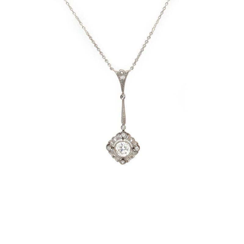 Art Deco Collier mit Diamanten in Platin auf Gold 1 Art Deco Collier mit Diamanten in Platin auf Gold
