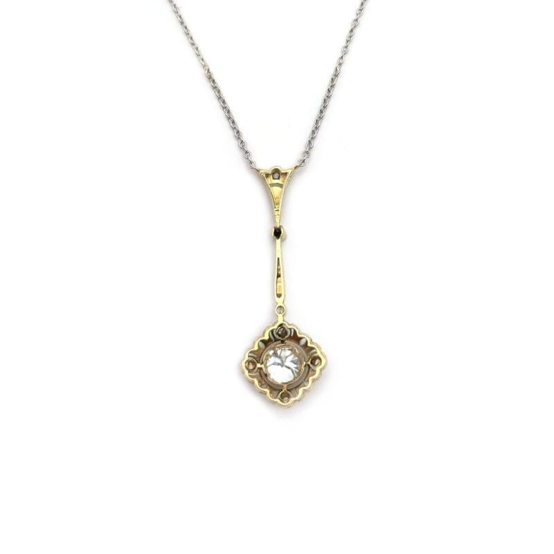 Art Deco Collier mit Diamanten in Platin auf Gold 6 Art Deco Collier mit Diamanten in Platin auf Gold