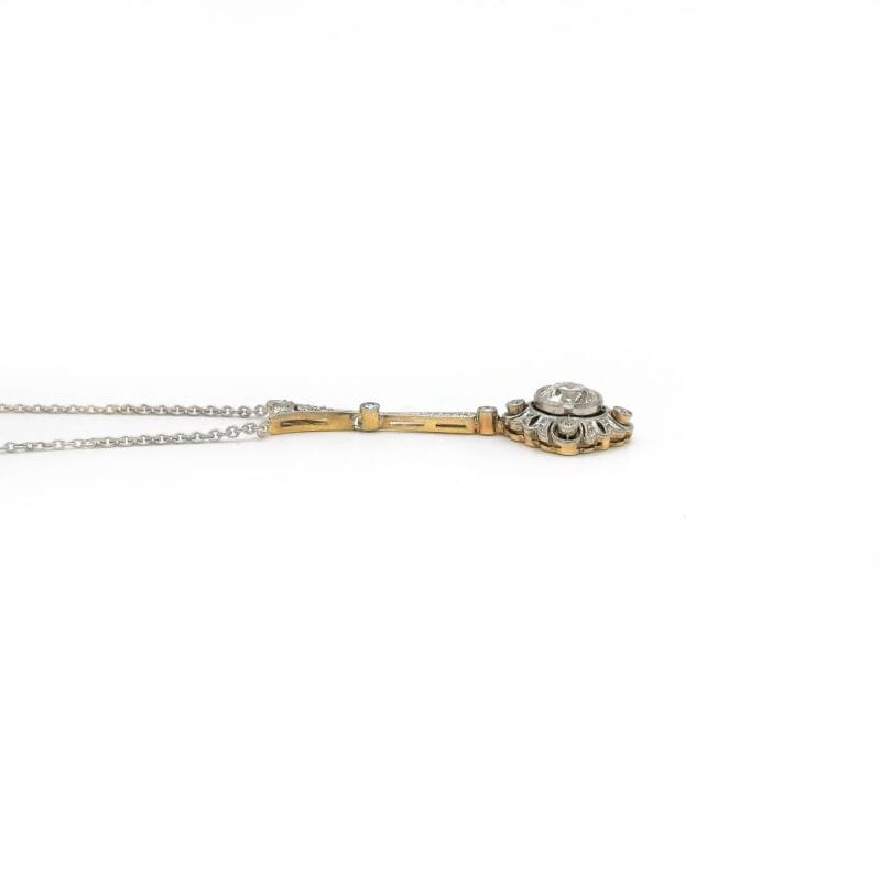 Art Deco Collier mit Diamanten in Platin auf Gold 4 Art Deco Collier mit Diamanten in Platin auf Gold