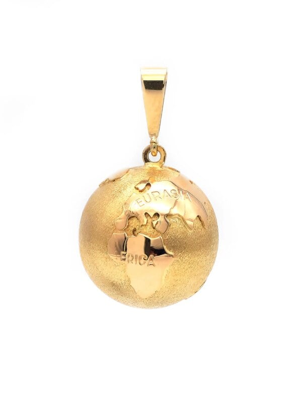 Anhänger Weltkugel Globus in Gelbgold